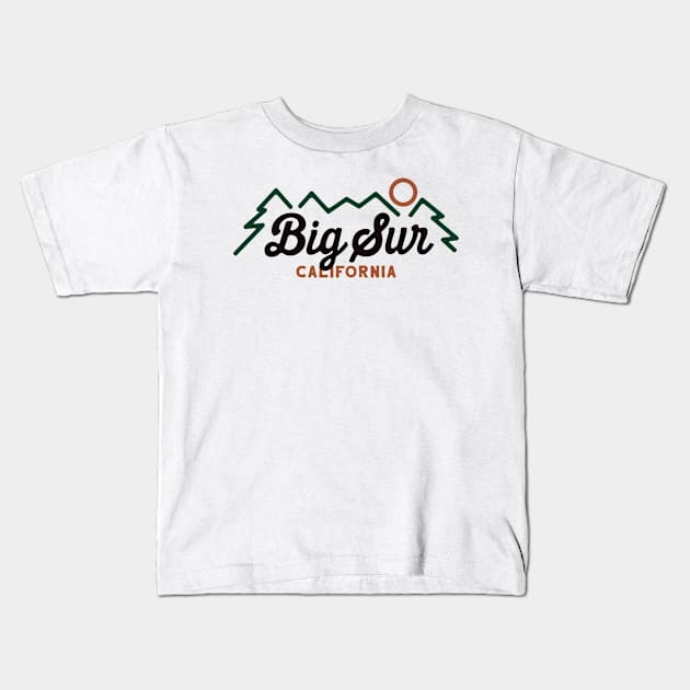 Big Sur Outline Kids T-Shirt by Big Sur California 